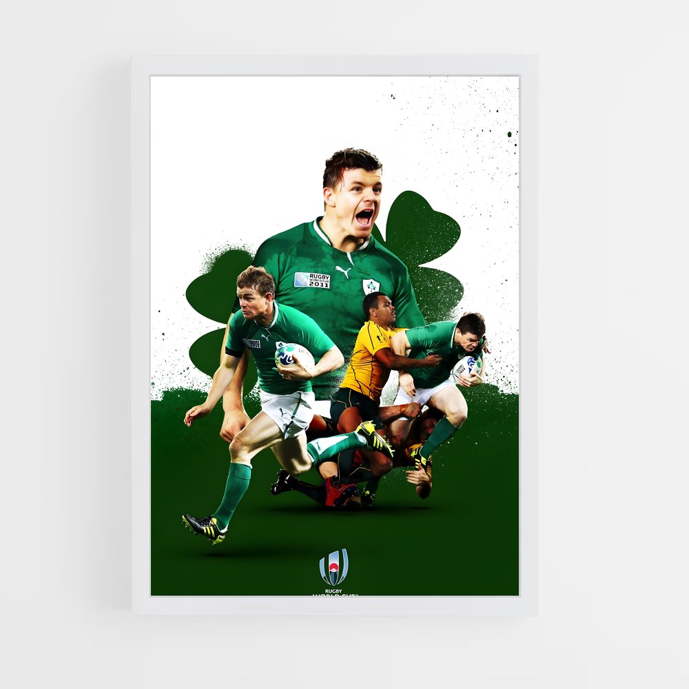 Poster Les Guerriers Émeraude – affiche Rugby (vue 3)